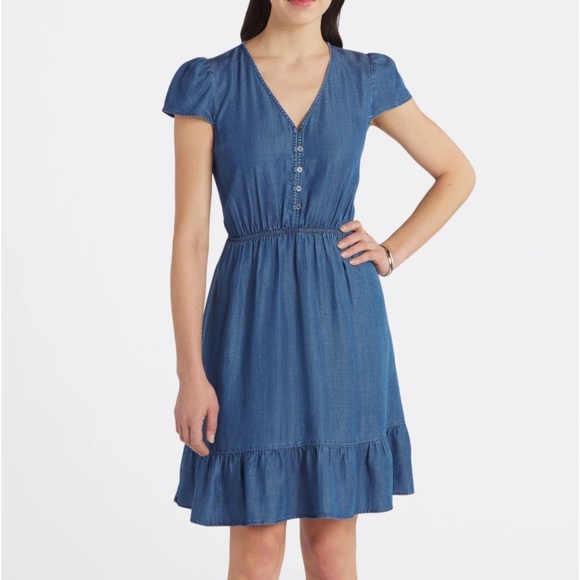 Danielrainn flutter sleeve chambray dress - Picture 2 of 7